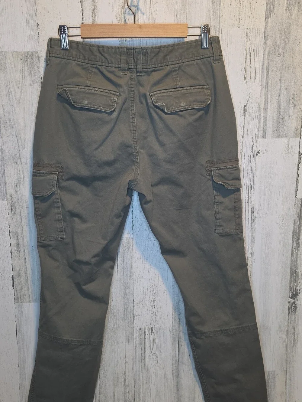 Sun + Stone Mens Cargo Pants 31x30 Olive Green Utility Straight Leg Stretch